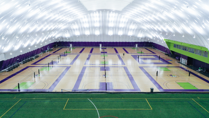 Volleyball setup in the Future Legends Dome