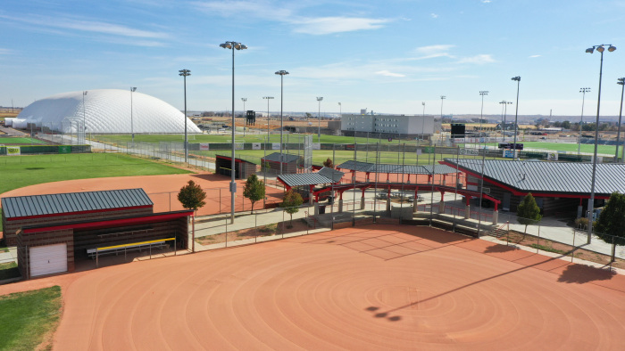 drone shot of Youth Baseball and Softball Fields at Future Legends Complex
